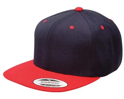 Yupoong 2-Tone Snapback Navy mit rotem Schirm