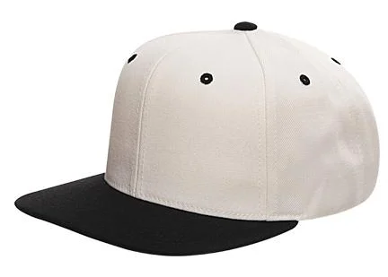 Yupoong 2-Tone Snapback Weiß mit schwarzem Schirm
